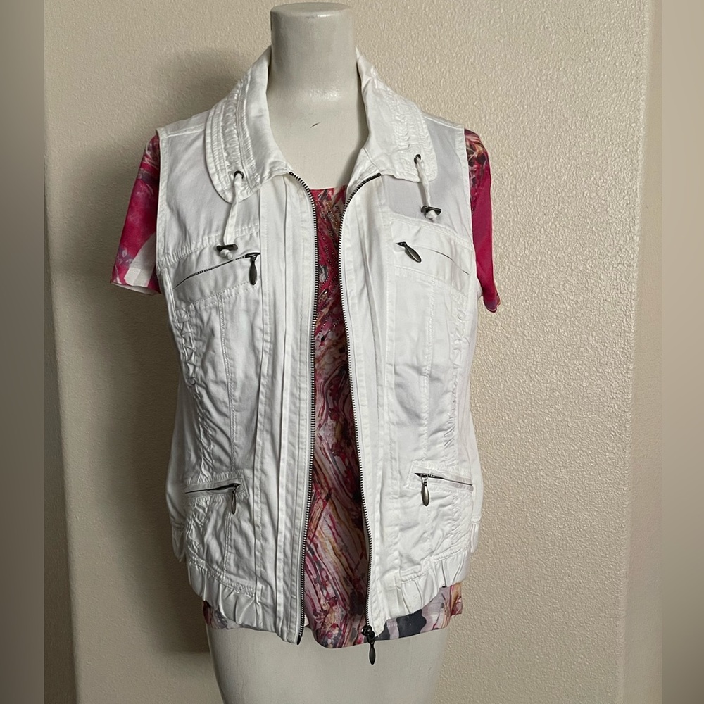 Drawstring Zipper Vest